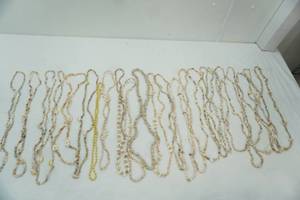 lot 137 image: Gold Toned Beaded Necklace & Shell Necklaces 23ct