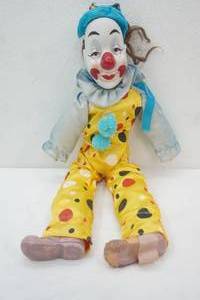 lot 147 image: Vintage Porcelain Clown Doll 21 long