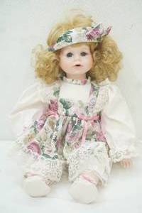 lot 149 image: Vintage bisque porcelain collector doll 11 tall (sitting)