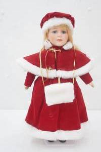 lot 152 image: Christmas Porcelain Doll 17 tall (Heritage Collection)