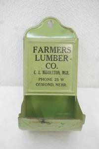 lot 223 image: vintage green metal toothpick holder 6 tall