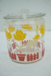 lot 269 image: Vintage 1940s1950s Anchor Hocking Nursery Glass Canister Jar wLid