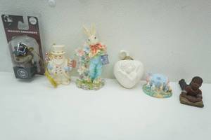 lot 297 image: Lenox All American Santa Ornament, Sarahs Attic Figurine, Minnesota Twins Ornament and more