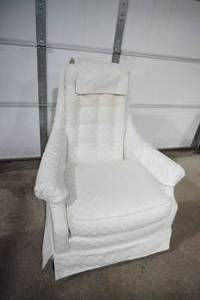lot 312 image: Vintage White Swivel Rocker