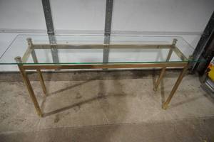 lot 322 image: Glass top sofa table 15 x 52 x 27