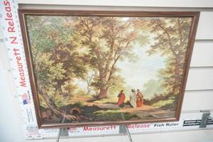 lot 342 image: The Road to Emmaus framed lithograph print Robert Zund 16x12