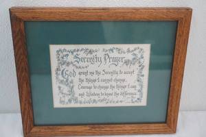 lot 343 image: 11x 9 Serenity Prayer Framed and Matted