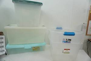 lot 351 image: 5ct Storage Totes (3 have lids)