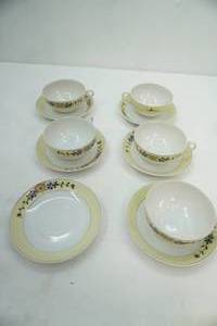 lot 404 image: Vintage Fine China Tea Cups and Saucers. Set of 5 each