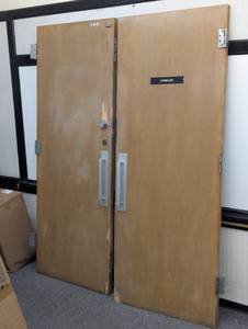 83" x 64" Commercial Wood Double Doors - 1-3/4" Thick - Locks/Handles/Hinges