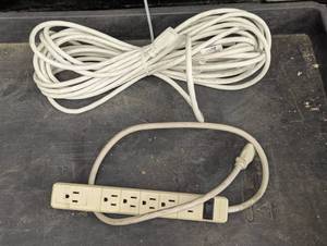 Power Lot 1 - 25ft 13 Gauge Power Cord and 1 6 Outlet Surge Protector