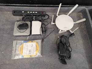 InternetNetwork Lot - Dell APL26-0AE - TP LINK TL-SF1005D - CISCO SG100D-08 with Fiber patch cord and surge protector