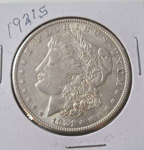 lot 5 image: 1921 S Morgan Silver Dollar