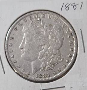 lot 8 image: 1881 Morgan Silver Dollar