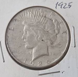 lot 26 image: 1925 Silver Peace Dollar