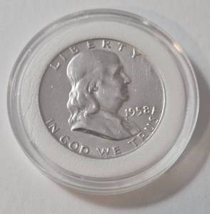 lot 33 image: 1958 Silver Franklin Half Dollar