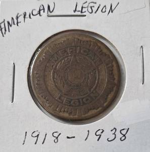 lot 65 image: 1918-1938 American Legion Token