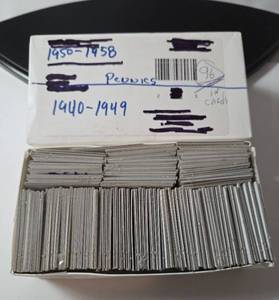 lot 76 image: 96 Wheat Pennies in Cards - (1940-1958)