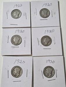 lot 31 image: 6 - 1920 Silver Mercury Dimes