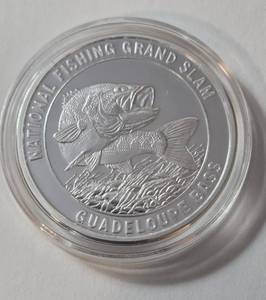 lot 80 image: 1 Oz. Silver Guadeloupe Bass - National Fishing Grand Slam - Round