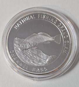 lot 81 image: 1 Oz. Silver Channel Bass - National Fishing Grand Slam - Round