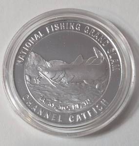 lot 83 image: 1 Oz. Silver Channel Catfish - National Fishing Grand Slam - Round