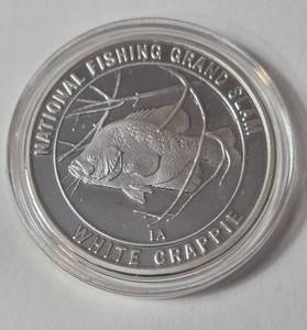lot 90 image: 1 Oz. Silver White Crappie - National Fishing Grand Slam - Round