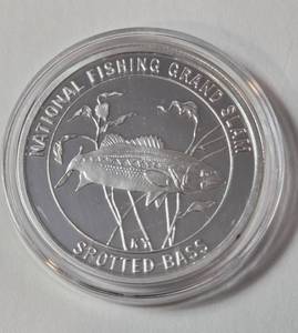 lot 98 image: 1 Oz, Silver Spotted Bass - National Fishing Grand Slam - Round