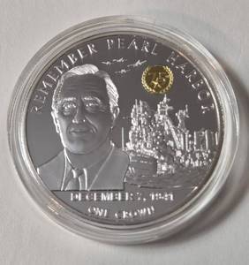 lot 101 image: 1 Oz. Silver - 2016 Queen Elizabeth II - Remember Pearl Harbor 75th Anniversary Edition  - December 7, 1941