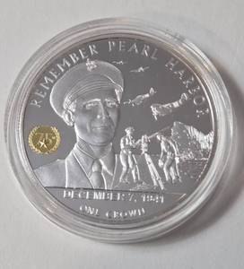 lot 102 image: 1 Oz. Silver - 2016 Queen Elizabeth II - Remember Pearl Harbor 75th Anniversary Edition  - December 7, 1941