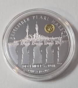 lot 104 image: 1 Oz. Silver - 2016 Queen Elizabeth II - Remember Pearl Harbor 75th Anniversary Edition  - December 7, 1941