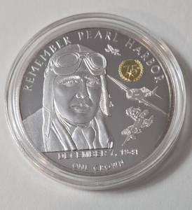 lot 106 image: 1 Oz. Silver - 2016 Queen Elizabeth II - Remember Pearl Harbor 75th Anniversary Edition  - December 7, 1941