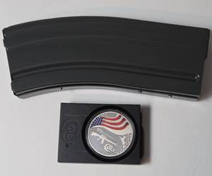 Colt M16 Caliber 5.56MM - 1 Oz. Silver Colored Coin - in Box with COA