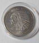 1889 Sitting Bull ND Coin or Token Silver Plated. Depicting a portrait of Sitting Bull along the obverse and an American Seal along the reverse-(VERY COLLECTIBLE)&nbsp;