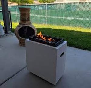 lot 1 image: Rectangular Fire Pit White - Room Essentials