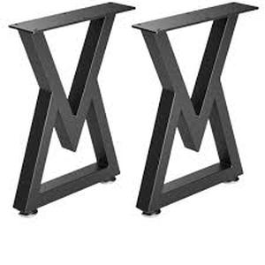 lot 6 image: 11.8 in. L x 16 in. H Black Metal V-Shape Table Legs for Bench and Table (2-Pack)