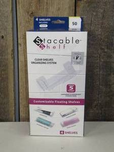 lot 50 image: Stacable Shelf - 4 clear shelves, floating shelves, easy to clean