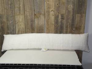 lot 67 image: Bed Lumbar Texture Tonal Plaid Decorative Throw Pillow Off White - Threshold