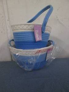 lot 124 image: 2 Blue ombre Easter Baskets...
