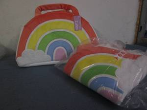 lot 129 image: 2 Jumbo rainbow Easter baskets...