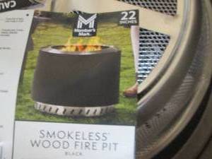 lot 8 image: 22 Stainless steel fire pit, brand...