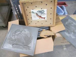 lot 166 image: Wood and metal molds or wall art, 1...