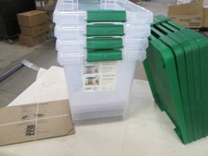 lot 168 image: 4 Covered totes,medium size with di...