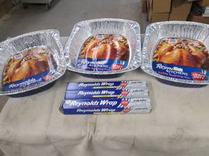 lot 187 image: 3 Reynolds Turkey pans and 3 Reynol...