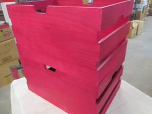 lot 216 image: 2 Stackable wood storage crates...