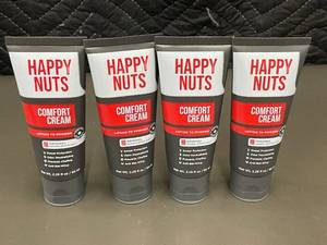 lot 26 image: box c - Happy Nuts Comfort Cream Lotion to Powder Original Sandalwood Zest 4-Pack