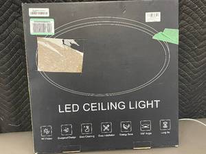 lot 33 image: Mil - LED Flush Mount Ceiling Light - Black, 20-Inch LT0108-BG
