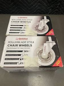 lot 34 image: Mil - Seddox Rollerblade Style Chair Wheels - 2 Sets of 5