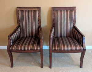 lot 7 image: LR - Pair of Vintage Drexel Heritage Uptown Arm Chairs