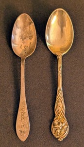 lot 65 image: K - Vintage Sterling Silver Spoons Pair